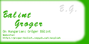 balint groger business card